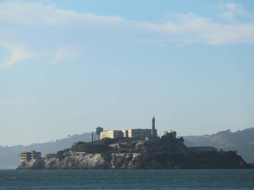 Alcatraz Island surrounded by open water, symbolising the SME breakout strategy for building a strong, growing business.