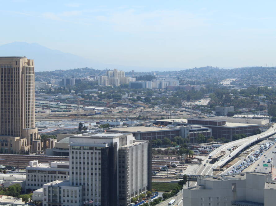 - HERO image of LA skyscrapers rising like AI, marketing, sales and branding levers powering SME domination.